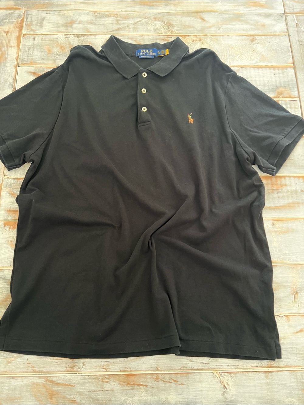 Polo by Ralph Lauren Black Polo with Gold Pony Embroidery